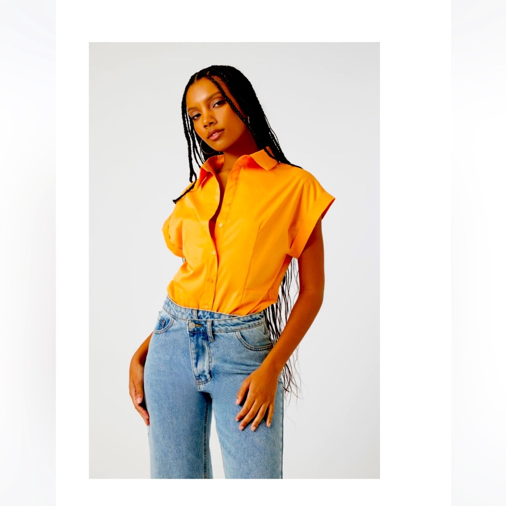 BNWT Poplin Cuffed Shirt Bodysuit, XS